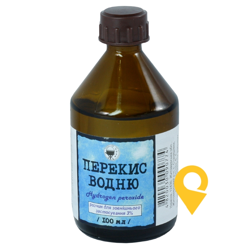 Перекис водню р-н 3 % 100.мл Житомирська ФФ (Україна)