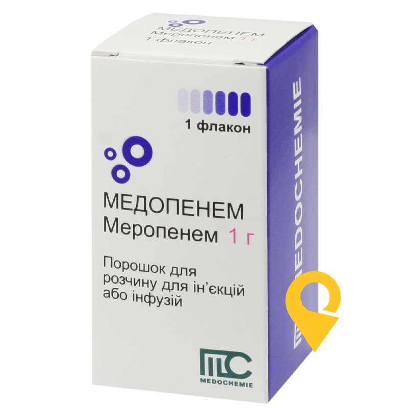 Медопенем, порошок для розчину для ін'єкцій або інфузій, флакон, №1