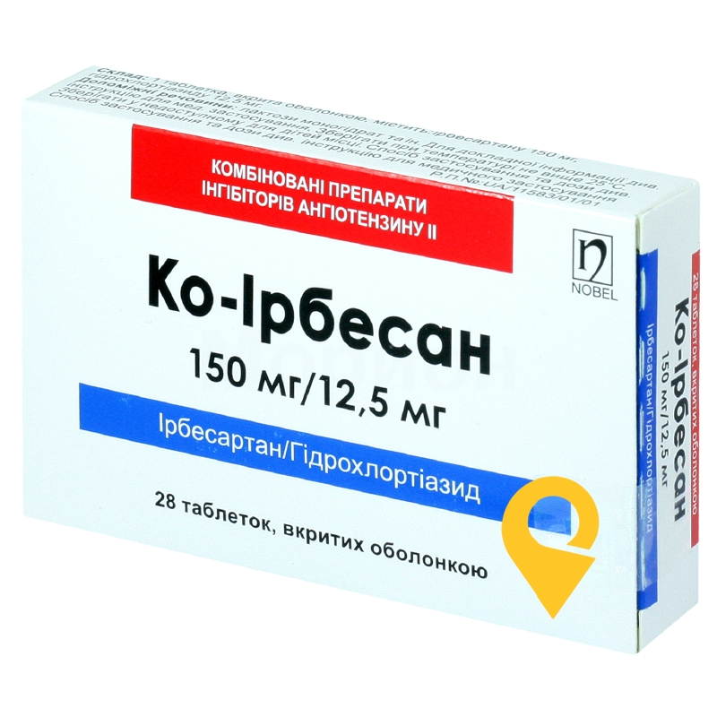 Ко-ірбесан табл. 150 мг + 12,5 мг №28 Нобель (Туреччина)