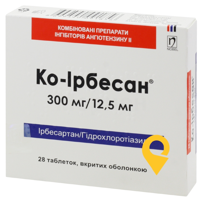 Ко-ірбесан табл. 300 мг + 12,5 мг №28 Нобель (Туреччина)