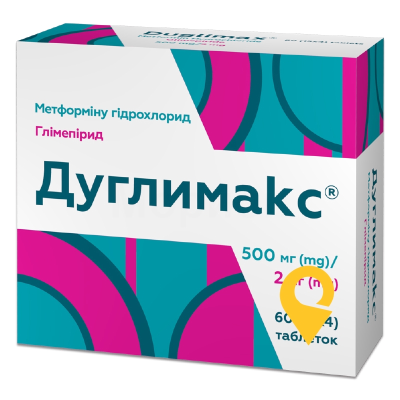 Дуглимакс табл. 500 мг + 2 мг №60 Кусум Фарм (Україна)
