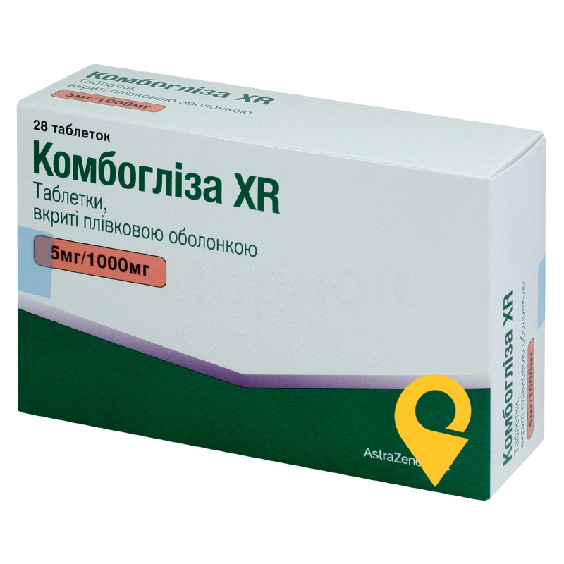 Комбогліза XR табл. 5 мг + 1000 мг №28 АстраЗенека Фармасьютикалс (США)