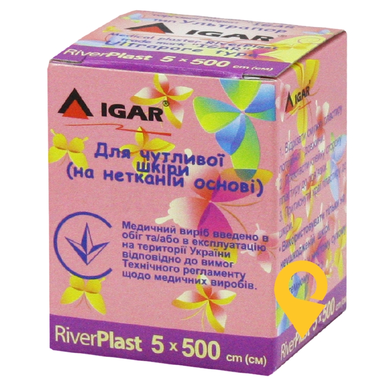 Пластир Ріверпласт Ігар 5 см * 500 см . ультрапор, неткан. осн. Ігар (Україна)