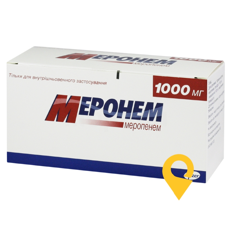 Меронем, порошок для розчину для ін'єкцій, флакон, №10