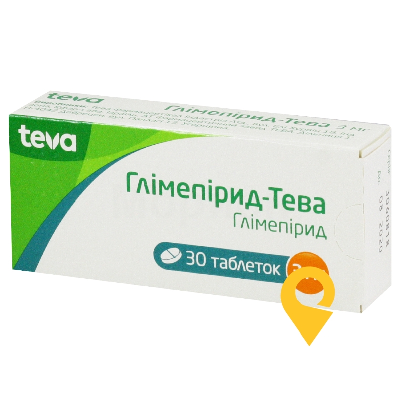 Глімепірид-Тева, таблетки, блістер, №30