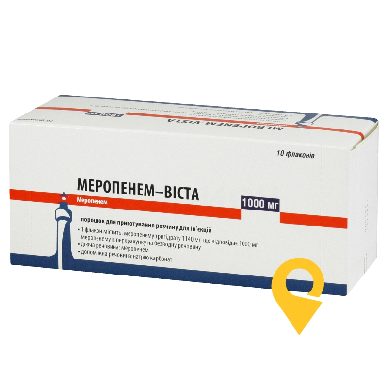 Меропенем-Віста, порошок для розчину для ін'єкцій, флакон, №10