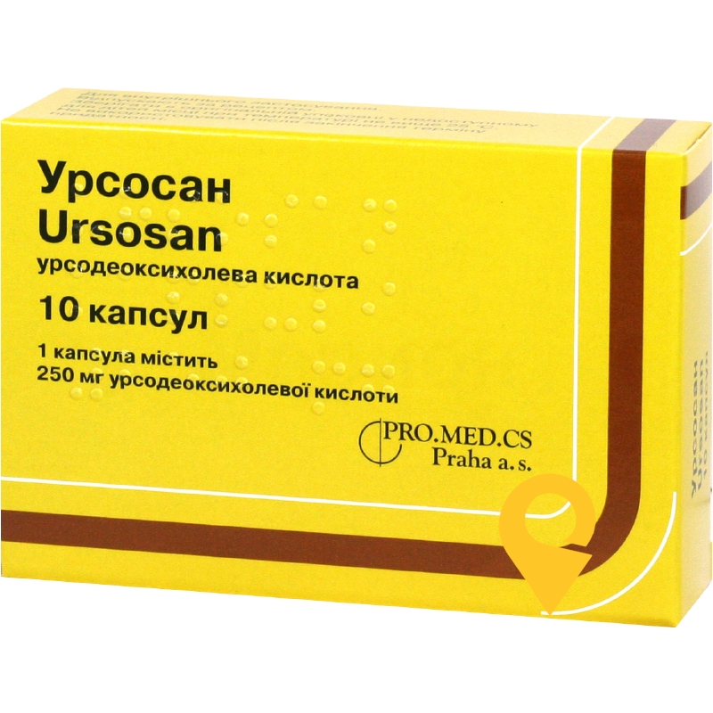 Урсосан капс. 250 мг №10 Про.Мед.ЦС Прага (Чеська Республіка)