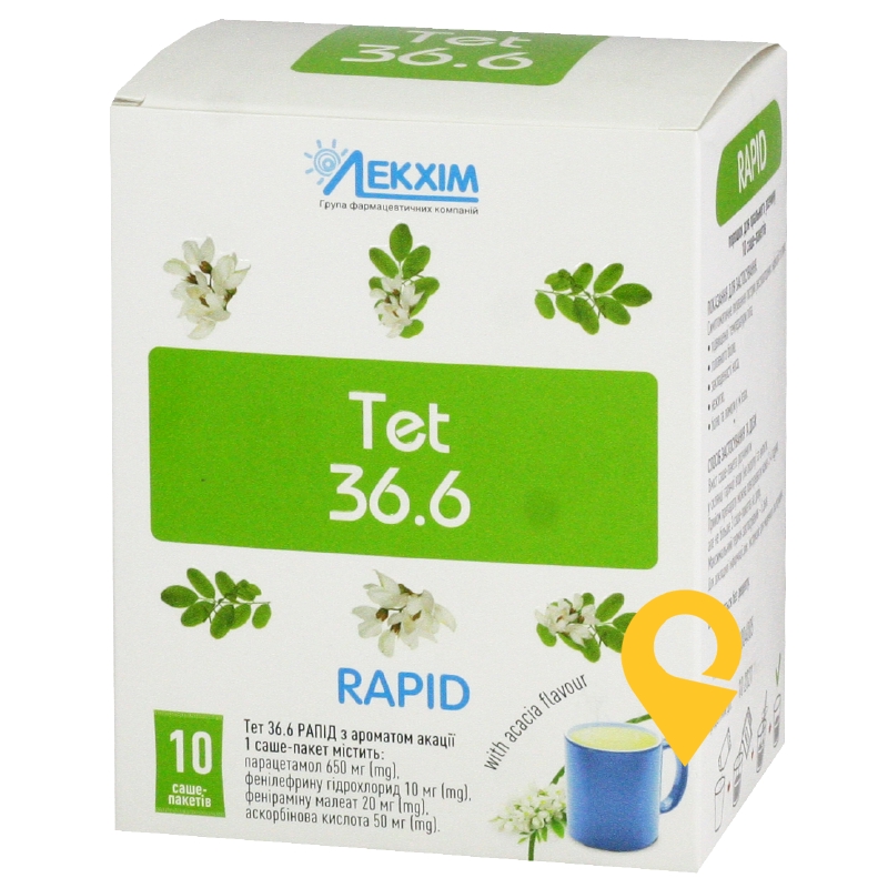 Тет 36,6® Рапід з ароматом акації, порошок для орального розчину, пакет-саше, №10