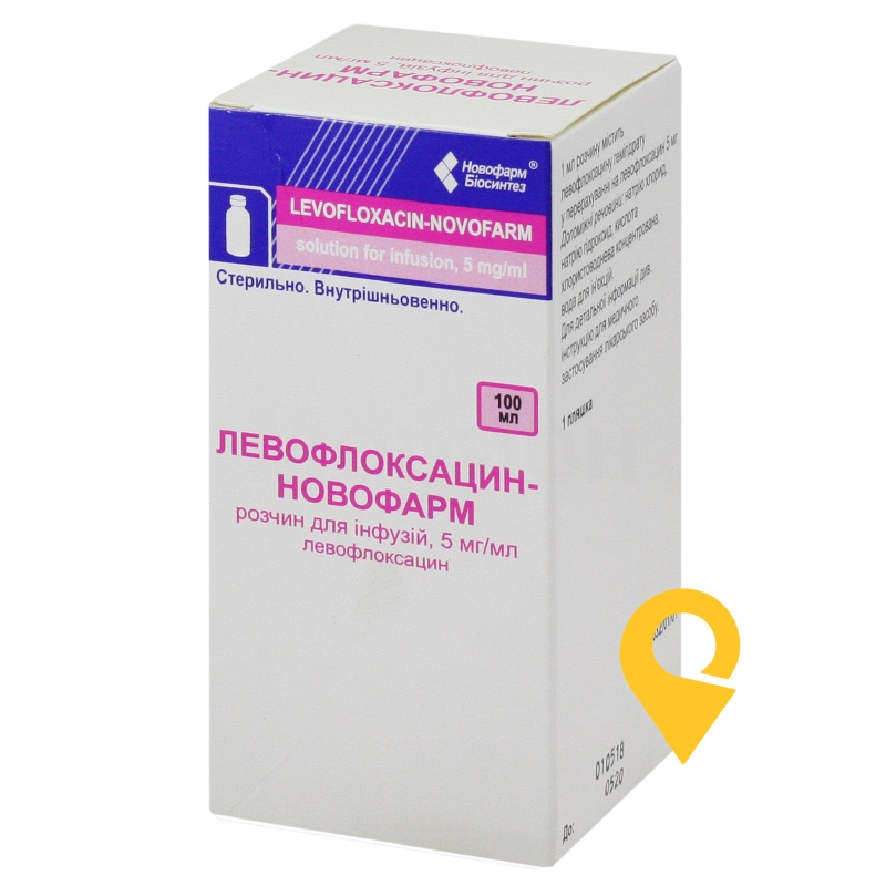 Левофлоксацин-Новофарм, розчин для інфузій, пляшка, №1