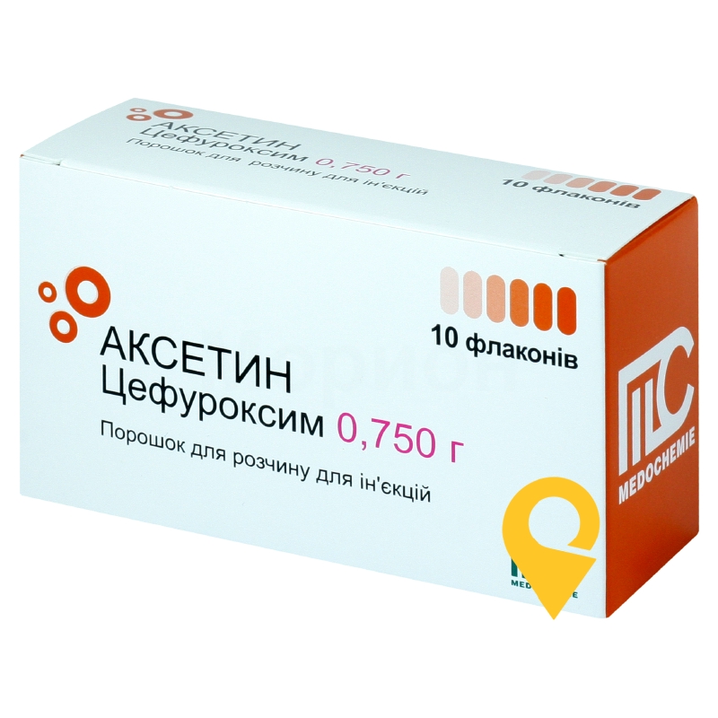 Аксетин пор. д/ін. 0,75 г №10 Медокемі (Кіпр)