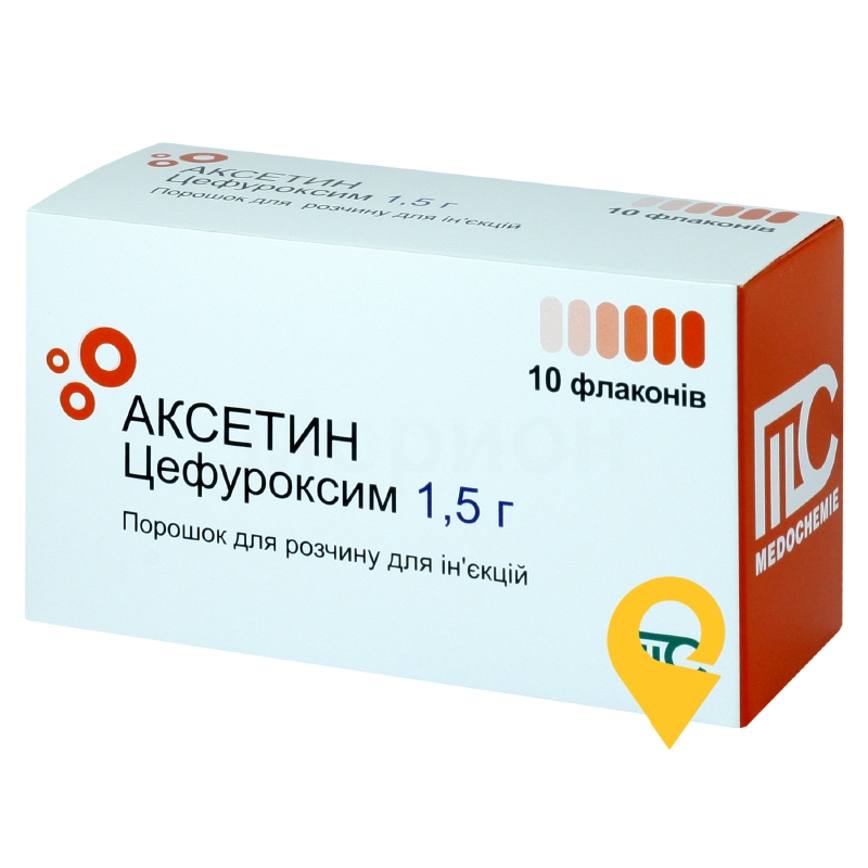 Аксетин пор. д/ін. 1,5 г №10 Медокемі (Кіпр)