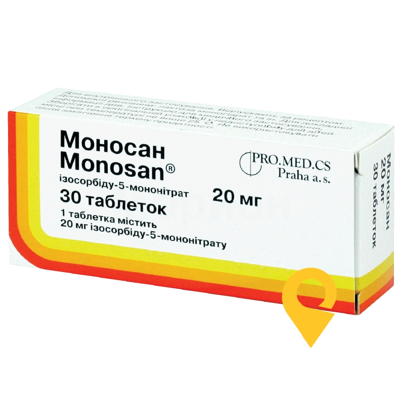 Моносан табл. 20 мг №30 Про.Мед.ЦС Прага (Чеська Республіка)