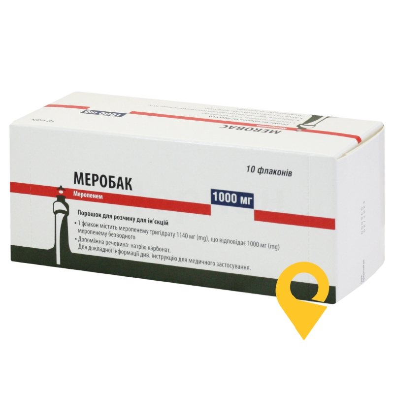 Меробак, порошок для приготування розчину для ін'єкцій, флакон, №10
