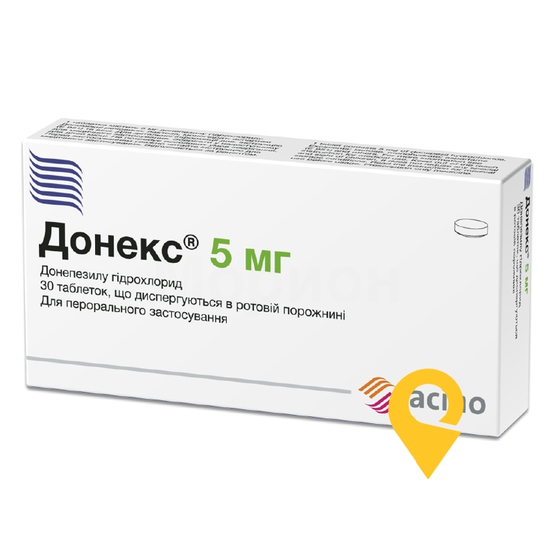 Донекс®, таблетки, що диспергуються в ротовій порожнині, блістер, №30