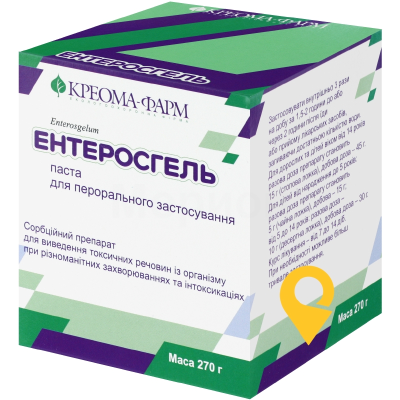 Ентеросгель паста д/внутр. застос. 270.г КРЕОМА-ФАРМ (Україна)