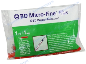 ШПРИЦ BD Micro-Fine 1мл U-40 голка 0,3х8мм №10
