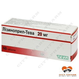Лізиноприл-Тева табл. 20 мг блістер